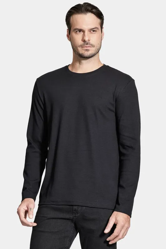 Camiseta Manga Longa Malha Fusion Preta - M