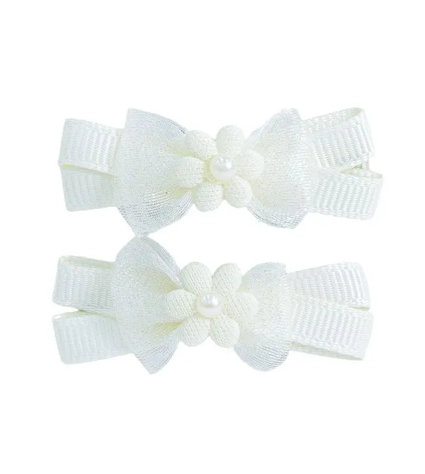 Bico de Pato Mini Flor Off White com 2 unidades Off White