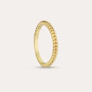 Anel Milliá Anel Bolinhas Metal com Banho em Ouro Aro 14 Dourado Feminino Elegância Discreta Anel Milliá Anel Bolinhas Metal com Banho em Ouro Aro 14 Dourado Feminino