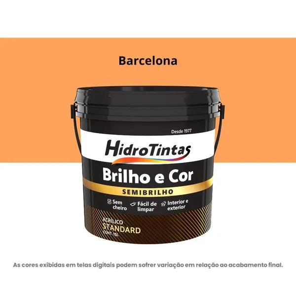 Tinta Acrílica Standard Semibrilho Hidrotintas 15L Brilho E Cor Barcelona (MP)