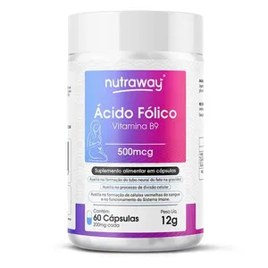 Vitamina B9 Ácido Folico Nutraway 60caps