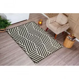 Tapete Sisal Sala Quarto Antiderrap. 2,00x2,50 Preto/cinza S-631 Preto/cinza S-631 N/a