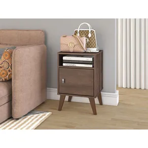 Mesa Lateral Porta 1 Nicho Marrom Rústico Rústico