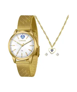kit relógio feminino lince analógico lrgm048l38 k0hgb1kx dourado UNICO