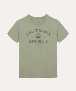 camiseta de algodão infantil califórnia verde 10