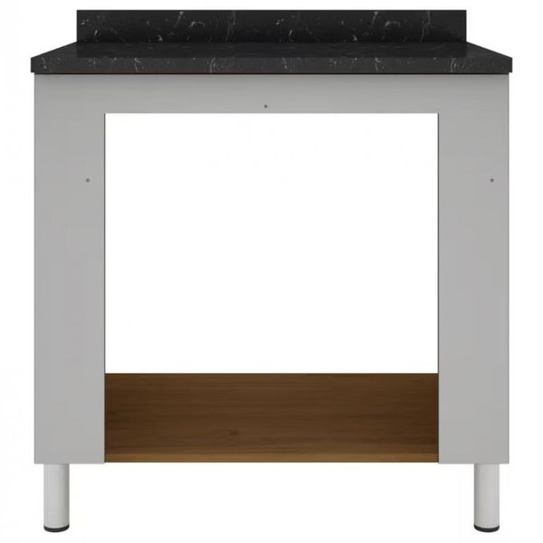 Balcão para Forno e Cooktop Rubi com 5 Bocas Bartira Grapia Platinum