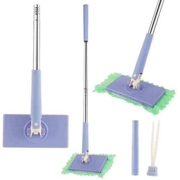 Rodo Mop Articulado Mini Ajustavel Inox Multifuncional Limpa Vidros Varredor Piso Porcelanato