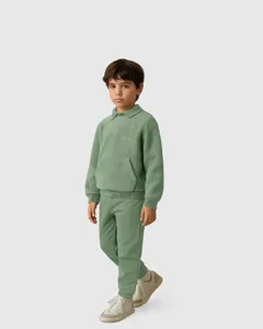 Conjunto Menino Blusão Pelúcia Gola Retilínea E Bordado Peitoral - Carinhoso Verde - 6