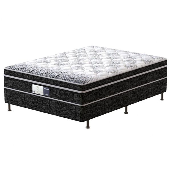 Cama Box Casal PROdomir Probel Bonnel com Molas Prolastic Branco com Preto