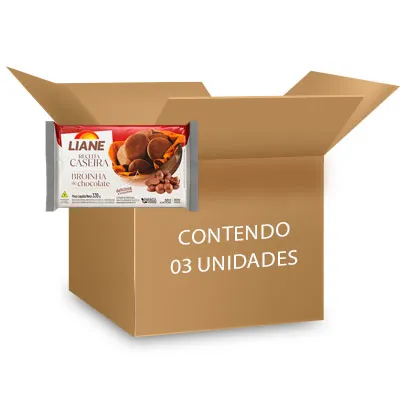 Broinhas De Chocolate Sem Lactose Liane Contendo 3 Pacotes De 330g Cada