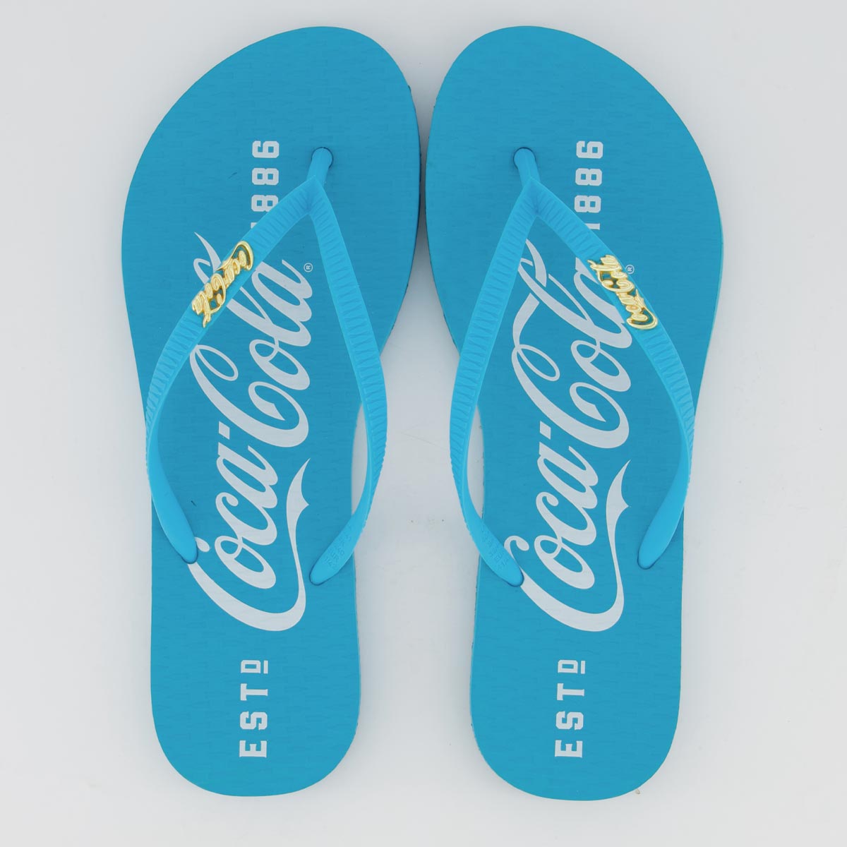 Chinelo Coca Cola 1886 Feminino Azul Turquesa