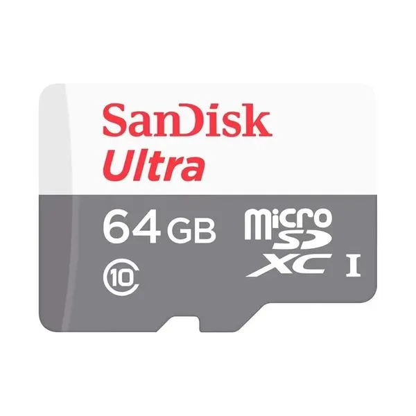 Cartão de Memória Micro SD Ultra 64GB 100MB-S Classe 10 UHS-I com Adaptador SD Sandisk Cartão de Memória Micro SD Ultra 64GB 100MB-S Classe 10 Sandisk