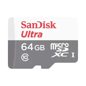 Cartão de Memória Micro SD Ultra 64GB 100MB-S Classe 10 UHS-I com Adaptador SD Sandisk Cartão de Memória Micro SD Ultra 64GB 100MB-S Classe 10 Sandisk