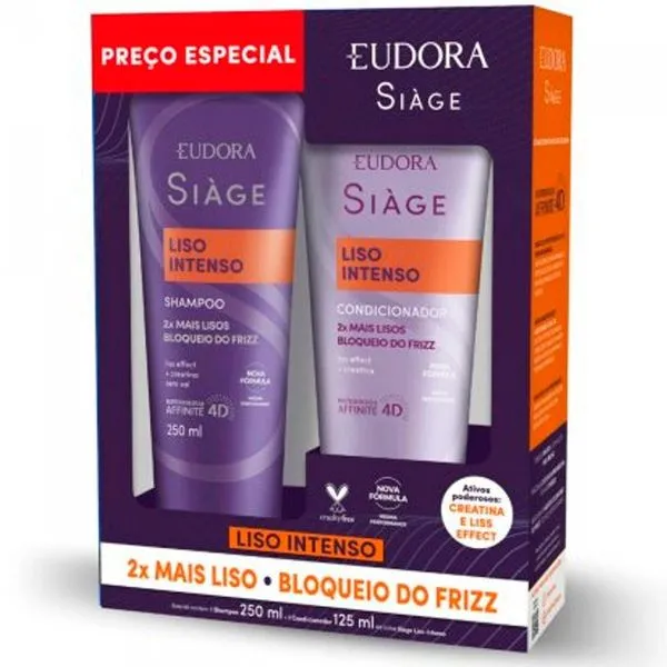 Kit Siãge Liso Intenso Shampoo 250ml Condicionador 125ml Kit Siàge Liso Intenso Shampoo 250ml Condicionador 125ml