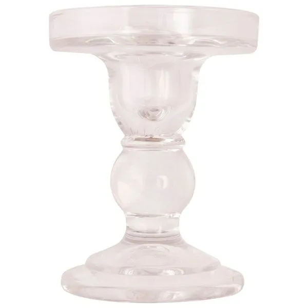 Castiçal Vidro Transparente 120ml 8x8,5x11cm LM2406 - honeyhome