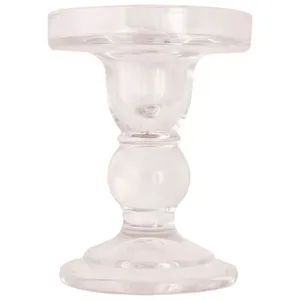 Castiçal Vidro Transparente 120ml 8x8,5x11cm LM2406 - honeyhome