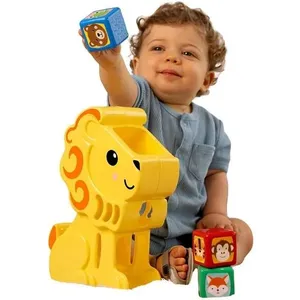 Brinquedo Educativo Leão com Blocos Linha Mundo Curioso Desenvolvimento Cognitivo GGB Plast Brinquedo Educativo Leão com Blocos Mundo Curioso GGB Plast