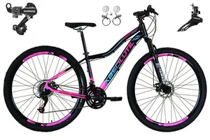 Bicicleta 29 Feminina Absolute Hera Câmbios Shimano 24v Freios Hidráulicos - Preto/Rosa - Tam:15