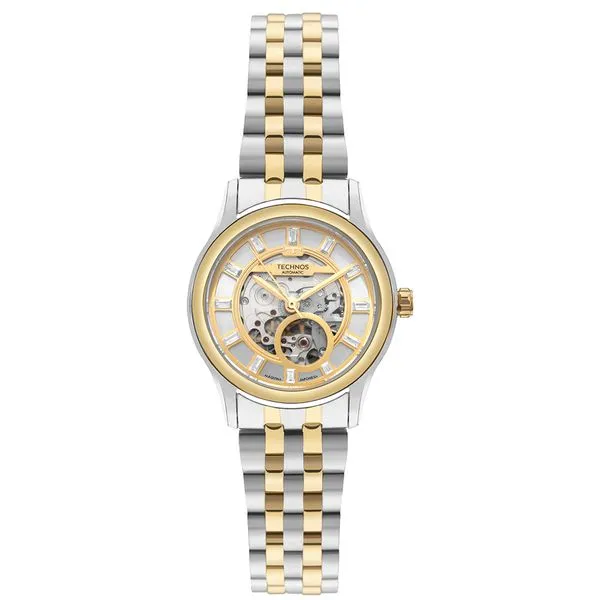 Relógio Technos Feminino Automático Skeleton Bicolor - 6T28AA/1K 6T28AA/1K