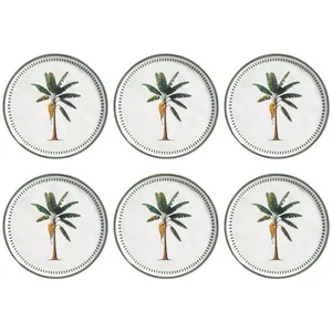 Conjunto 6 Pratos Para Sobremesa 21,5cm Bio Bananê Mesa Posta Servir Doces Porto Brasil