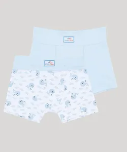 Kit de 2 Cuecas Infantis DelRio Boxer Multicor PP