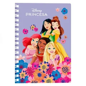 Caderno Universitário Princesas Abraços Floral 1 Matéria Capa Dura 80 Páginas 707000226 - Culturama