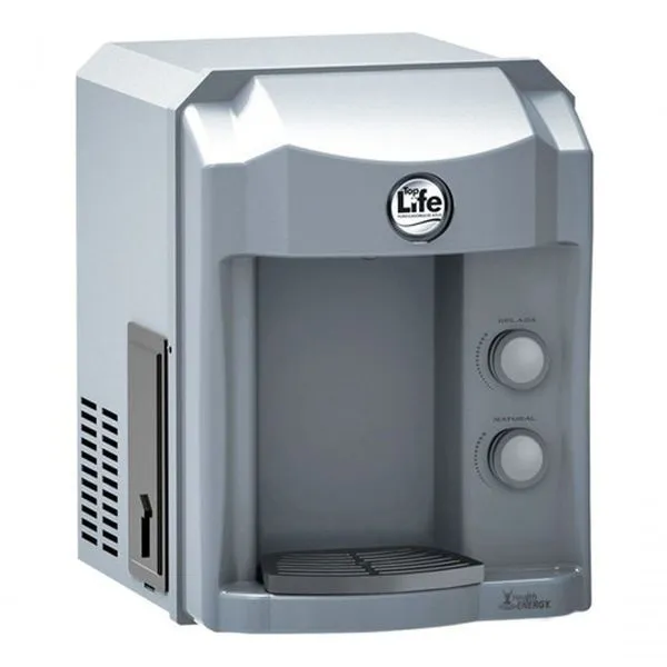 Purificador de Água de Bancada Top Life Health Energy 8 Etapas Natural e Gelada Prata 220V Purificador De Água Gelada Natural Top Life Health Energy Prata 220V