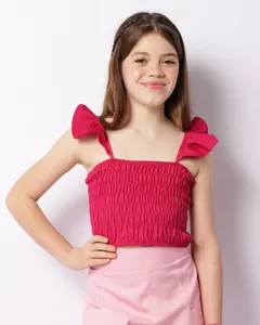 Regata Juvenil Sarja Cropped Lastex Rosa 10