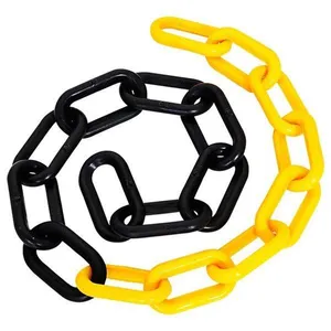 Corrente Plástica, Preto E Amarelo Elo 37 X 20 X 5 Mm Com 10 Metros