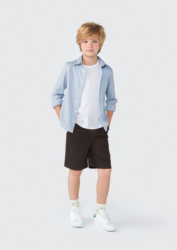 Camisa Infantil Menino Manga Longa Com Bolso - Azul 010