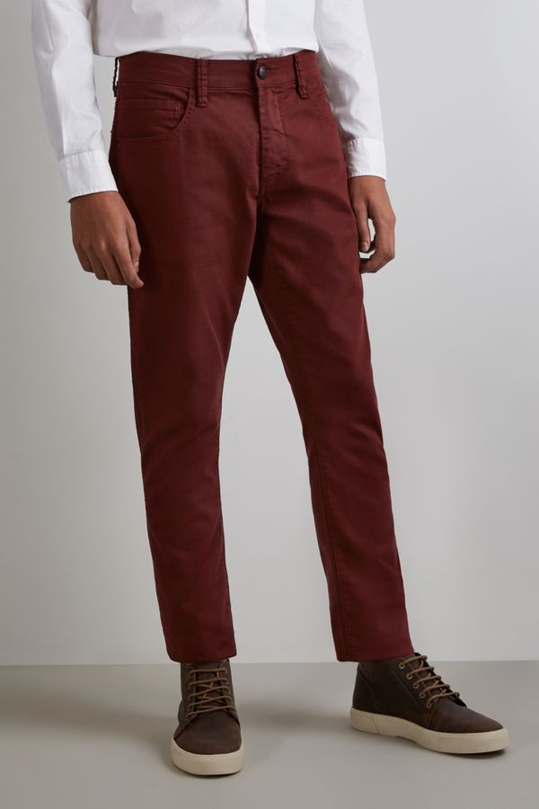 Calça Sarja 5 Pockets Elastano Color Bordeaux - 40