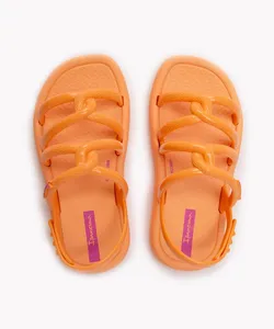 sandália infantil trançada meu sol ipanema laranja 23-24