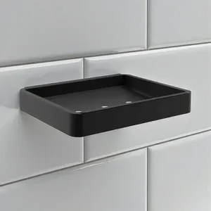 Saboneteira de Parede em Alumínio Maciço com Base Inox Preto Fosco Casah Saboneteira de Parede Alumínio Maciço Inox Preto Fosco Casah