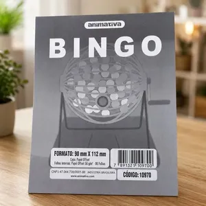 Cartela de Bingo 96 Folhas em Papel Offset 56G-M2 Formato Compacto Cinza Animativa Cartela de Bingo 96 Folhas Papel Offset 56G-M2 Cinza Animativa