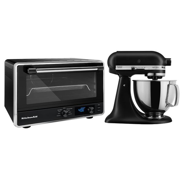Combo Forno Multifunções com Air Fryer + Batedeira Artisan Black Matte KitchenAid - KOG21_KEA33CP_CJ 110V