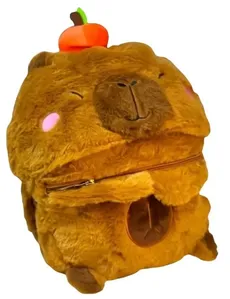 Mochila Com Alça E Capuz Capivara De Pelúcia