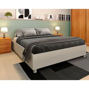 Cama de Casal Queen Mônaco Off White - Tcil Móveis
