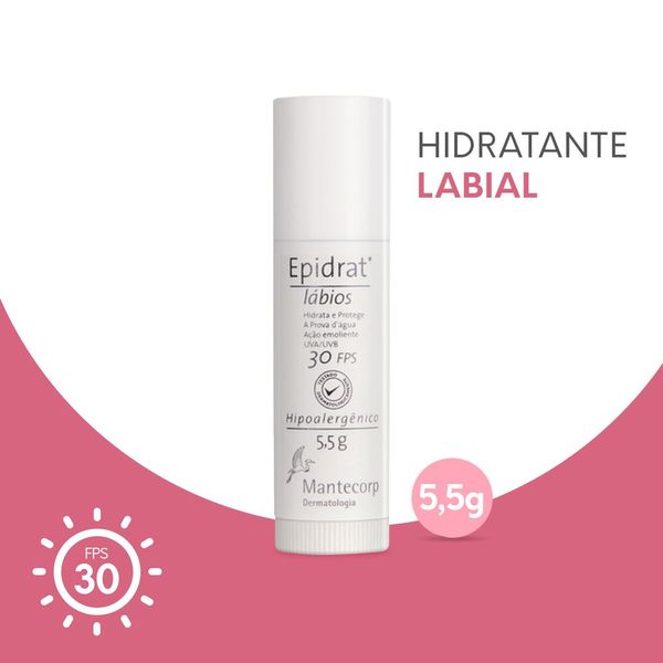Hidratante Labial Mantecorp Skincare Epidrat FPS 30 5,5g