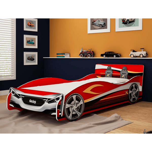 Cama Infantil Carro em MDF, com Pintura UV - Gelius Speed Vermelho