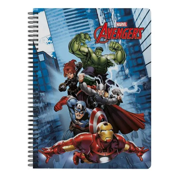 Caderno Universitário Espiral Capa Dura Vingadores Prédios 1 Matéria 80 Folhas 707180318 - Culturama