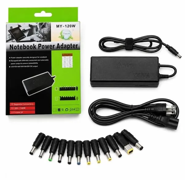 Carregador de Notebook Universal 120W com Saída Ajustável 12V a 24V e Entrada Bivolt Automática MDM Carregador de Notebook Universal 120W com Saída Ajustável 12V a 24V Bivolt Automático MDM