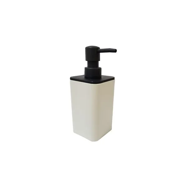 Porta Sabonete Liquido Dispenser Alcool Bege Preto 1un