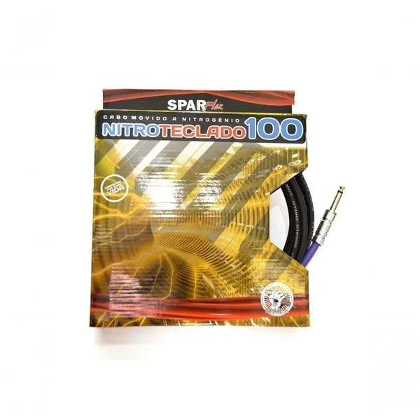 Cabo para Teclado Nitro 100 Plug 90 com 5M P10 90° e Cobre OFHC Preto Sparflex Cabo para Teclado Nitro 100 Plug 90 5M com Cobre OFHC Preto Sparflex