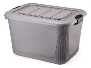 Caixa Organizadora Container 80 Trava/roda Plasnorthon Cinza