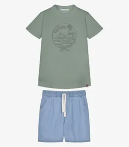 Conjunto Infantil Camiseta Com Bermuda Trick Nick Verde 6