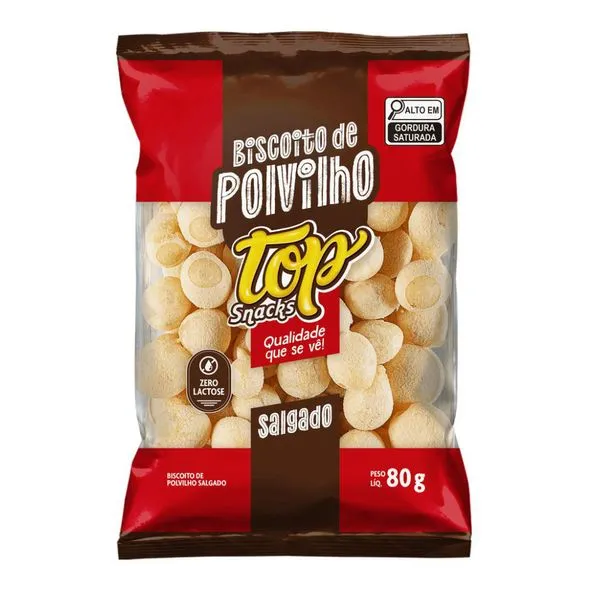Biscoito Polvilho Salgado Bola 80g TS00054 - Top Snakcs