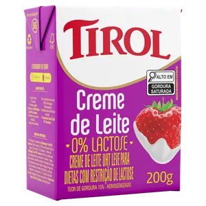 Creme de Leite Tirol sem Lactose 200ml