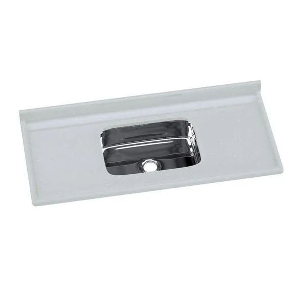 Pia Mármore AJ Rorato Sintético Granitada Com Cuba Em Inox 120x55cm Roralit Branco (MP)