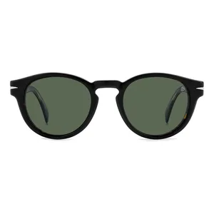 Óculos de Sol David Beckham 7104/C Masculino Redondo Acetato Havana