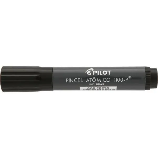 Pincel Marcador Permanente Pilot Atômico 1100P Ponta Chanfrada Recarregável Preto Pincel Marcador Permanente Pilot Atômico 1100P Recarregável Preto